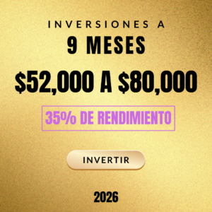 Inversión a 9 Meses - $52000 a $80000 - 35% Utilidad